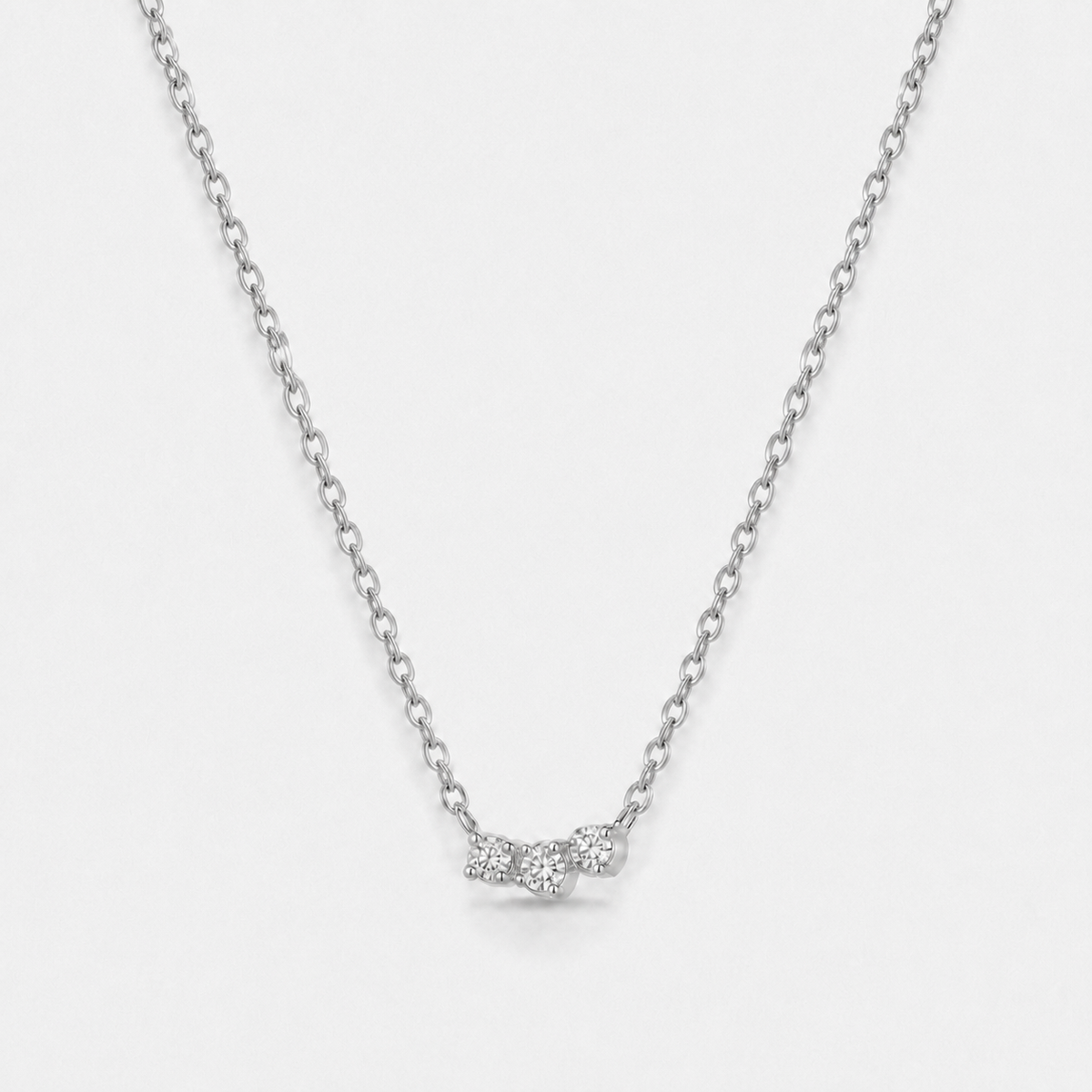 Mika Dainty Pendant Necklace - Silver