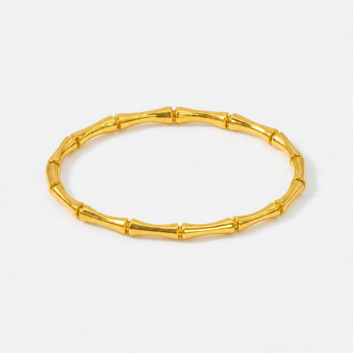 Bamboo Stackable Bangle Bracelet - Gold