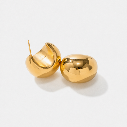 Crescent Dome Drop Earrings — Gold — Vessaly