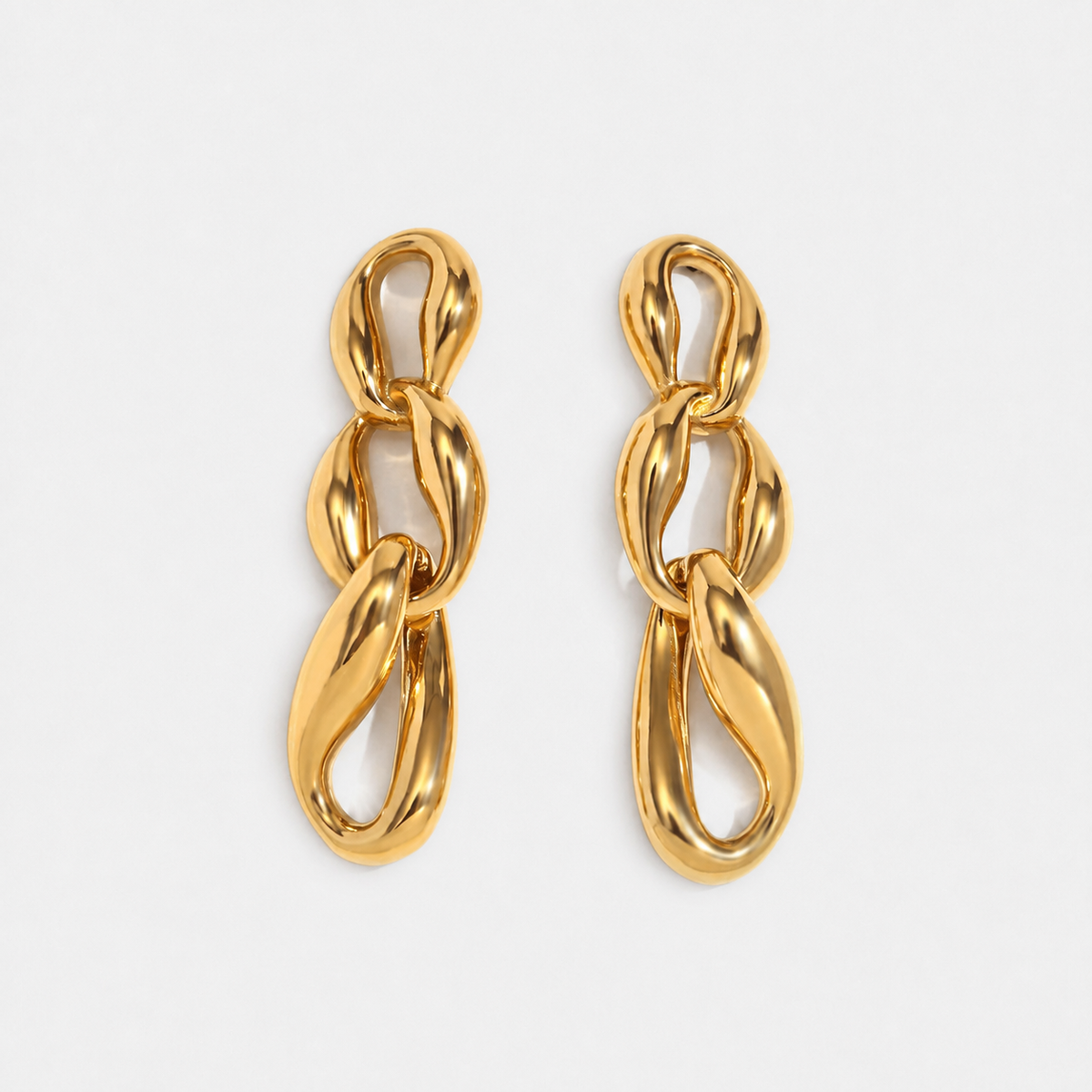 Fluidity Chain Drop Earrings — Gold — Vessaly