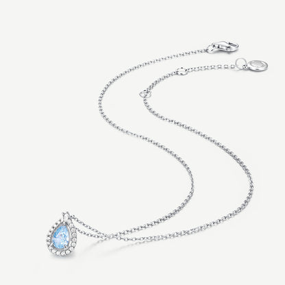 Aquamarine drop pendant necklace, symbol of calm – Vessaly