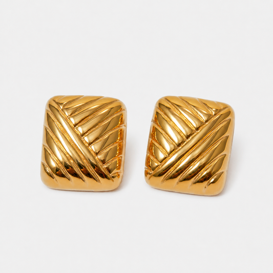 Gioiello 18K Gold-Plated Textured Drop Earrings — Gold — Vessaly