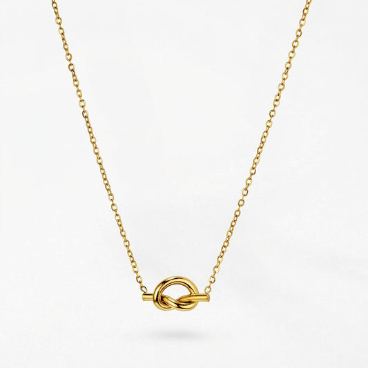 Love knot necklace, minimalist symbol of eternal connection