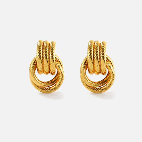 Giro Bella Knot Stud Earrings — Gold — Vessaly