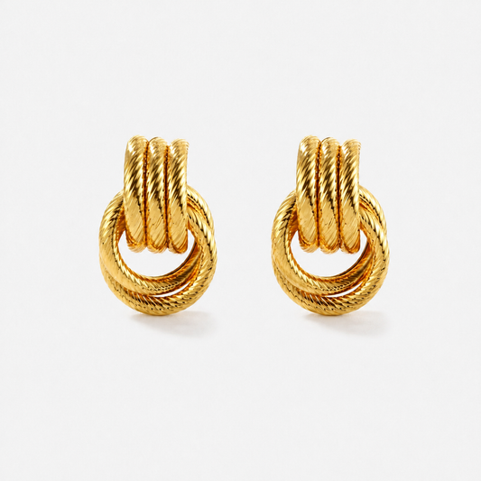 Giro Bella Knot Stud Earrings — Gold — Vessaly