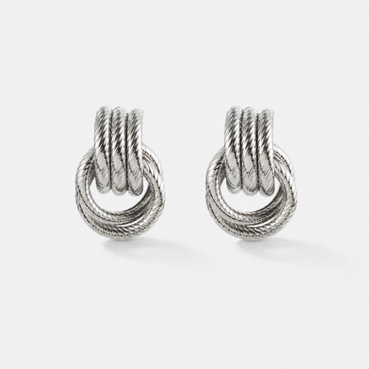 Giro Bella Knot Stud Earrings — Silver — Vessaly