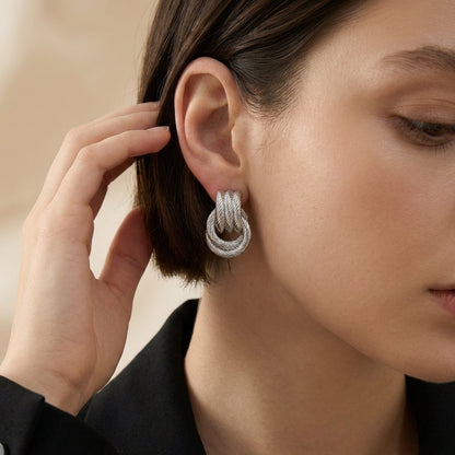 Polished knot stud earrings pair – Vessaly