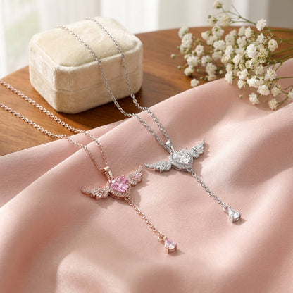 Sterling silver angel pendant, refined feminine design