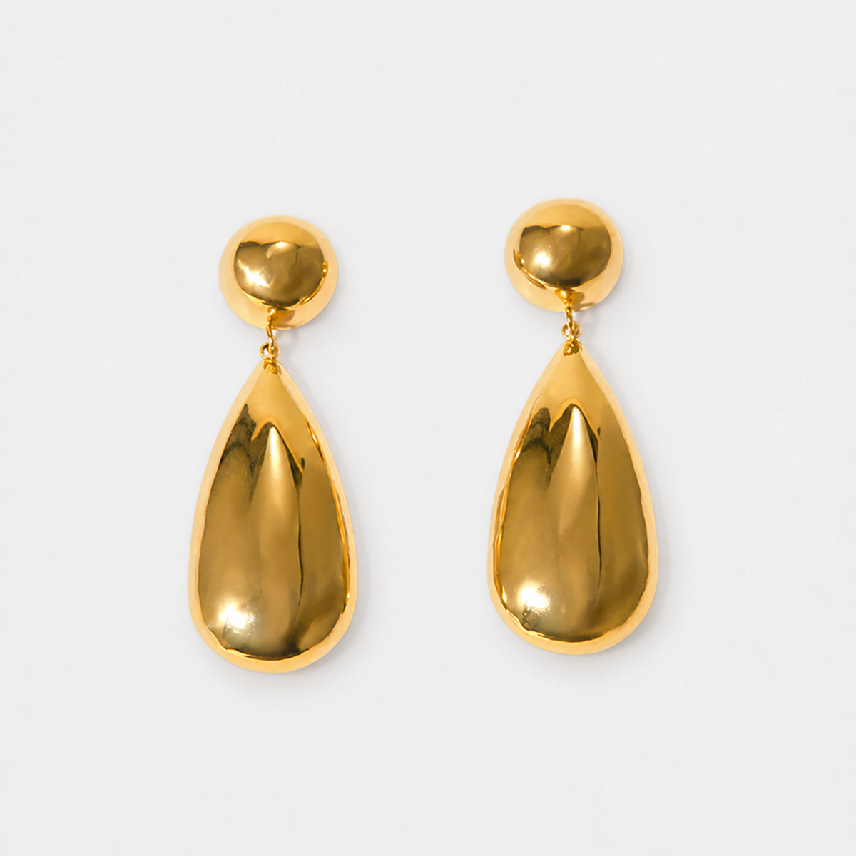 Goccia 18K Gold-Plated Teardrop Drop Earrings — Gold — Vessaly