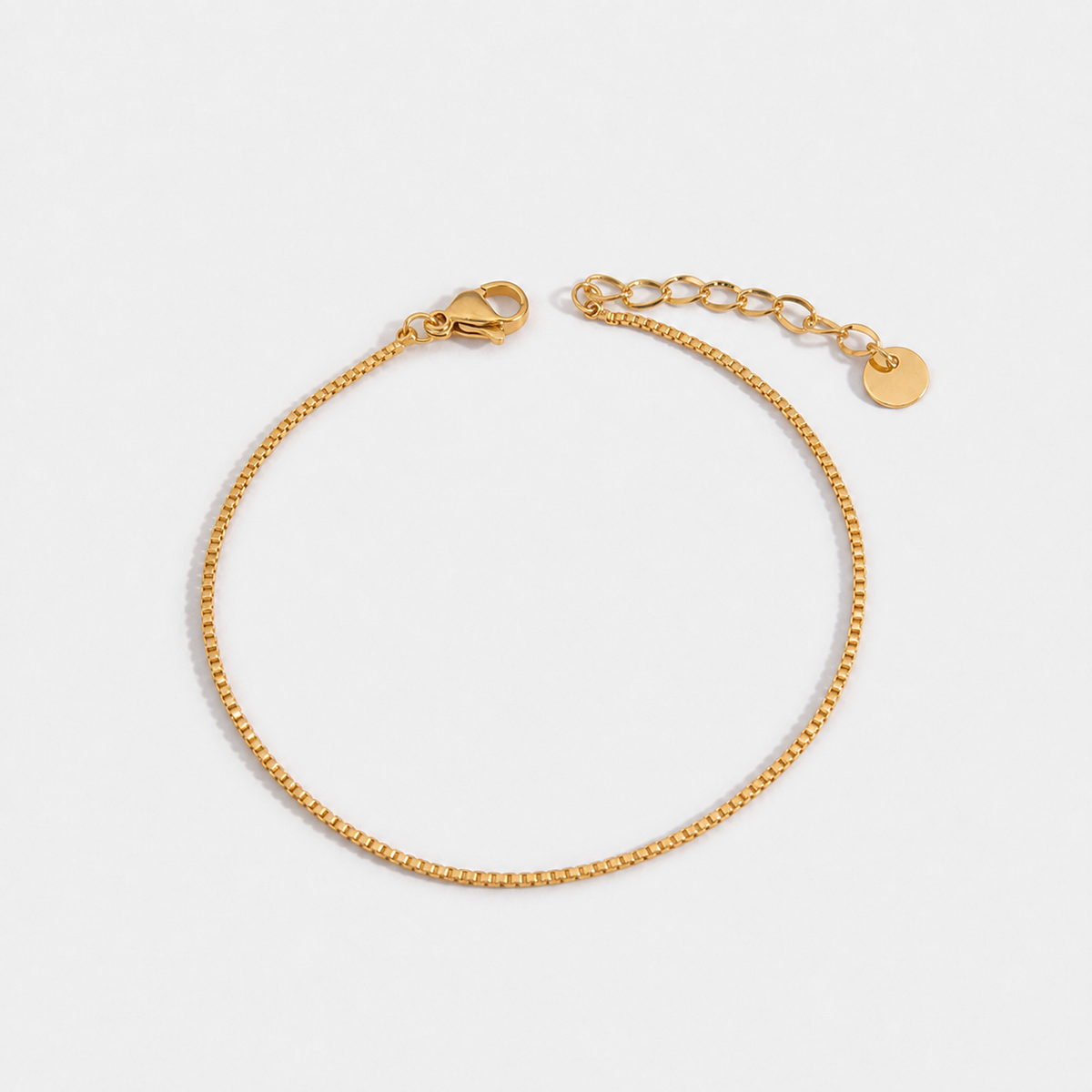 Tiny 14K Gold-Plated Keel Chain Bracelet - Gold