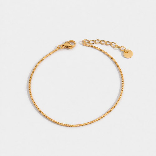 Tiny 14K Gold-Plated Keel Chain Bracelet - Gold