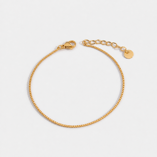 Tiny 14K Gold-Plated Keel Chain Bracelet - Gold