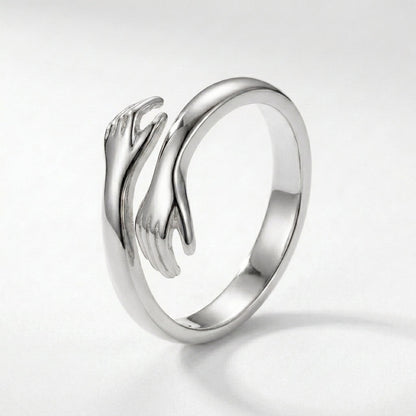 Eternal hug ring presented in gift packaging