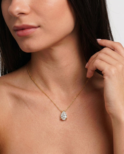 Luxury pear-cut moissanite necklace – Vessaly