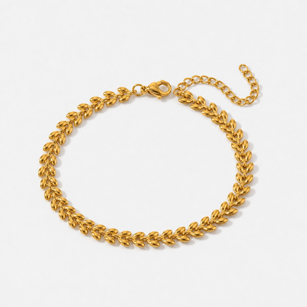 14K Gold-Plated Leaf Chain Bracelet - Gold