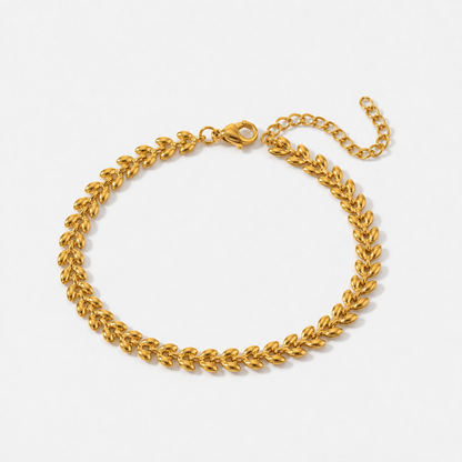 14K Gold-Plated Leaf Chain Bracelet - Gold