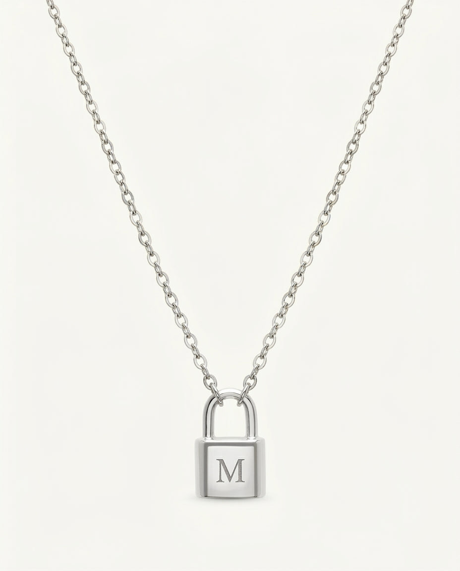 Padlock Initial Letter Necklace