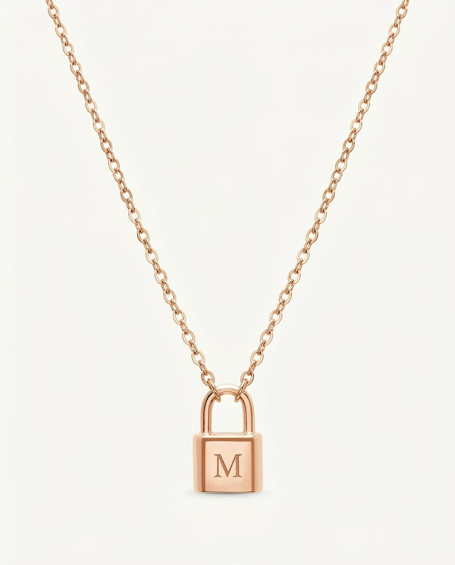 Padlock Initial Letter Necklace
