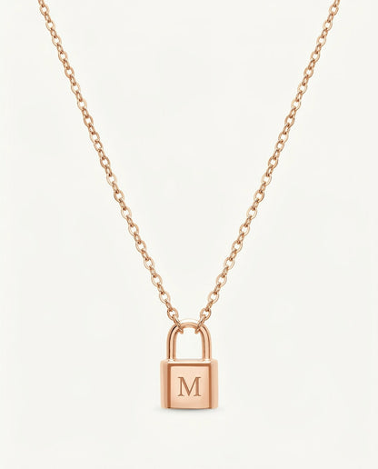 Padlock Initial Letter Necklace