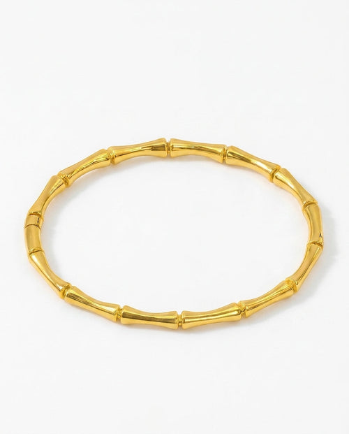 bamboo bangle bracelet in gold
