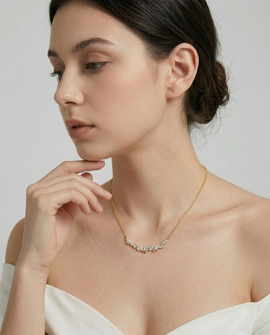 Purple wisteria flower Y necklace – Vessaly