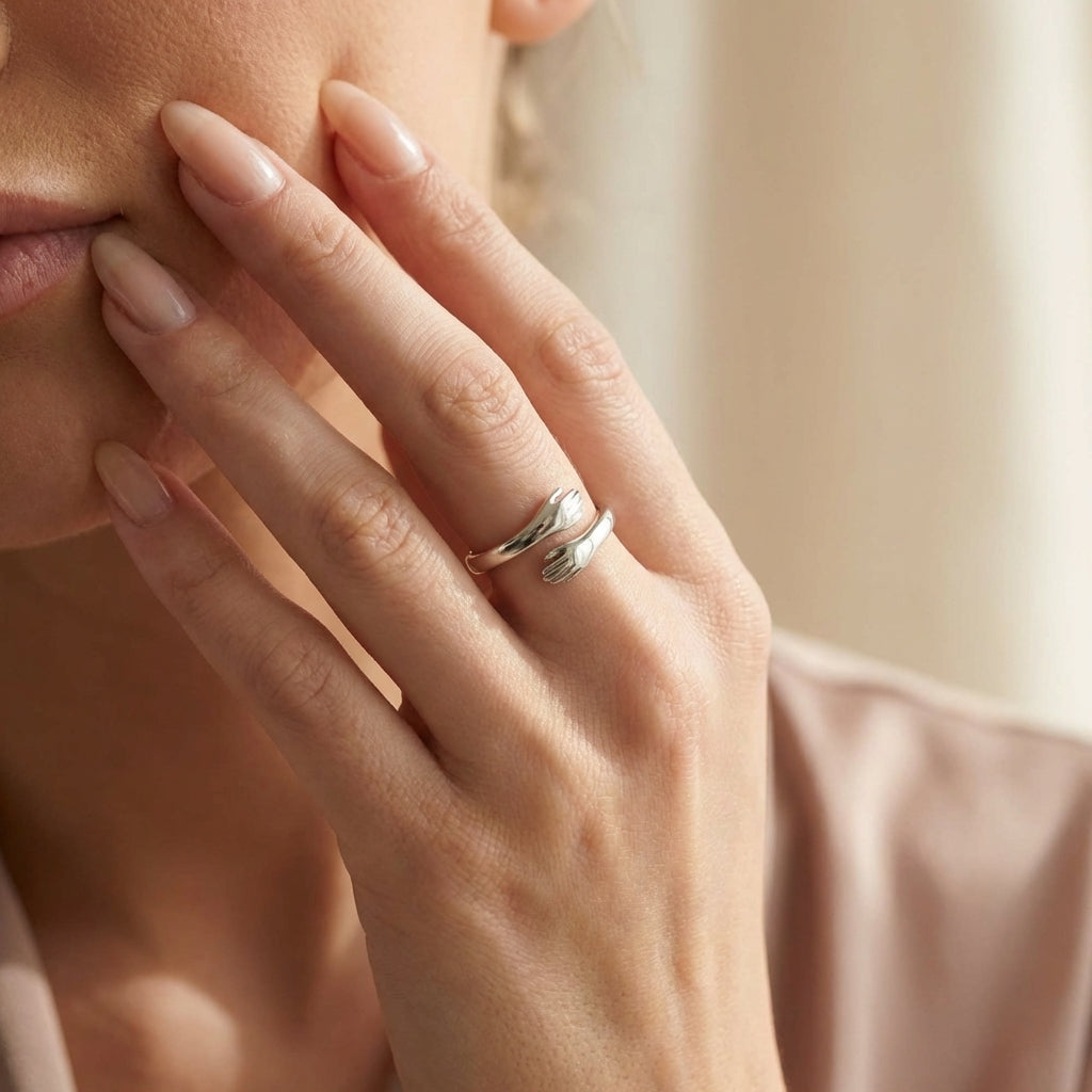 Gold hug ring, refined modern design