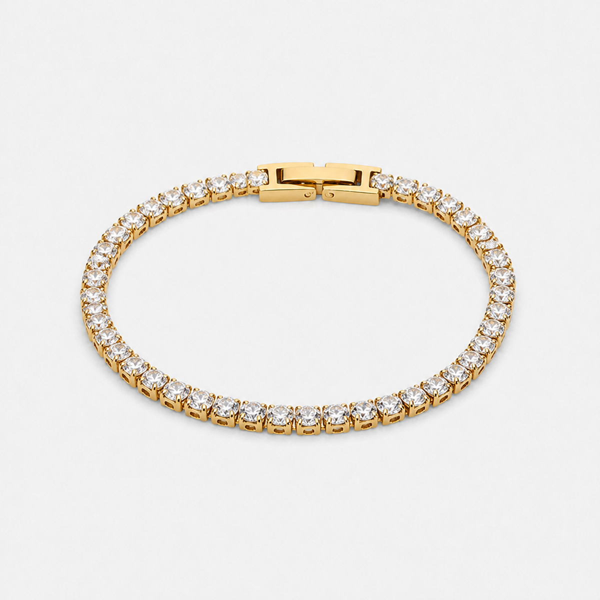 14K Gold-Plated Cubic Zirconia Tennis Bracelet - Gold