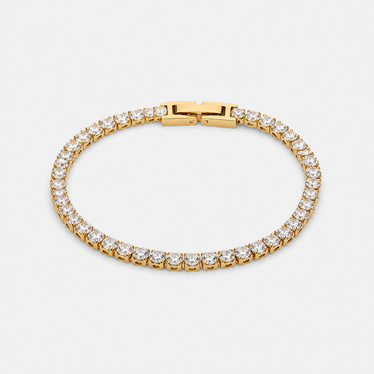 14K Gold-Plated Cubic Zirconia Tennis Bracelet - Gold