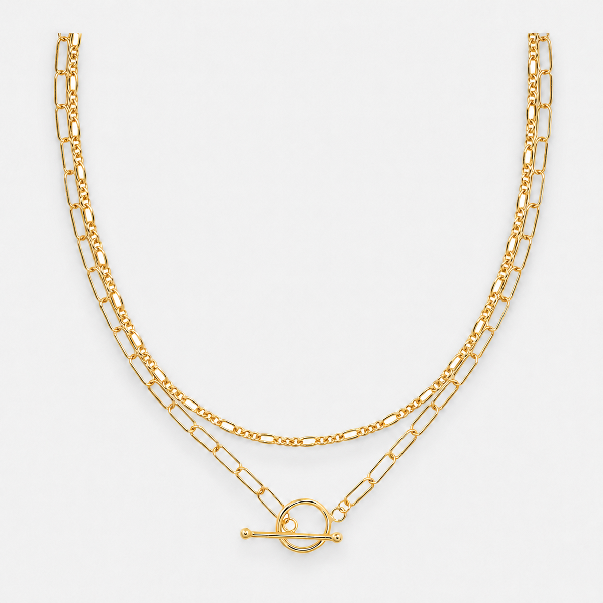14K Gold-Plated Link Chain Choker Necklace - Gold