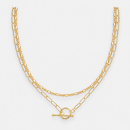 14K Gold-Plated Link Chain Choker Necklace - Gold