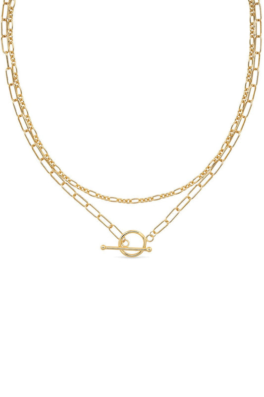 14K gold link chain minimalist choker necklace