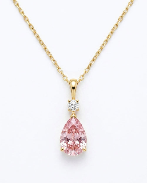 925 Sterling Silver Pink Heart Pendant Necklace