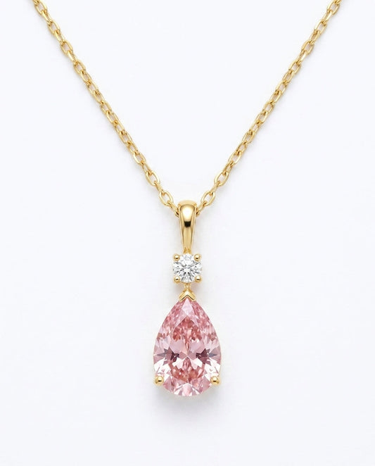 925 Sterling Silver Pink Heart Pendant Necklace