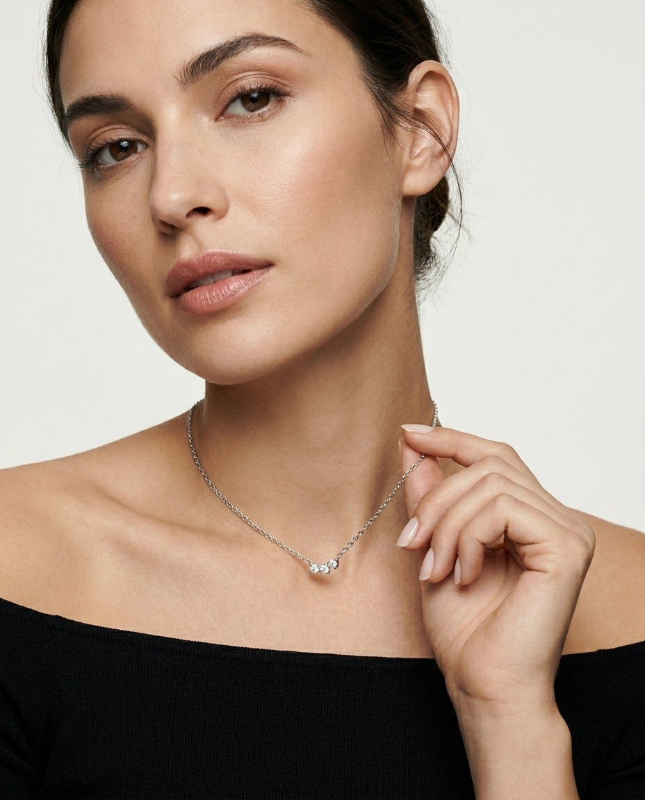 Silver Mika pendant necklace alternative styling