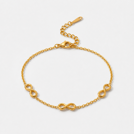 14K Gold-Plated Infinity Loop Chain Bracelet - Gold