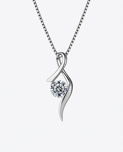 Sterling Silver Cubic Zirconia Solitaire Pendant Necklace