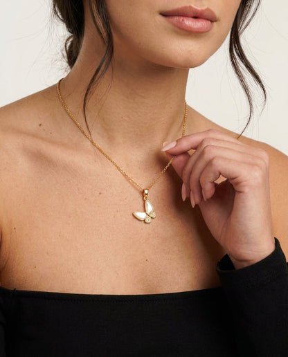 Butterfly pendant necklace gift presentation
