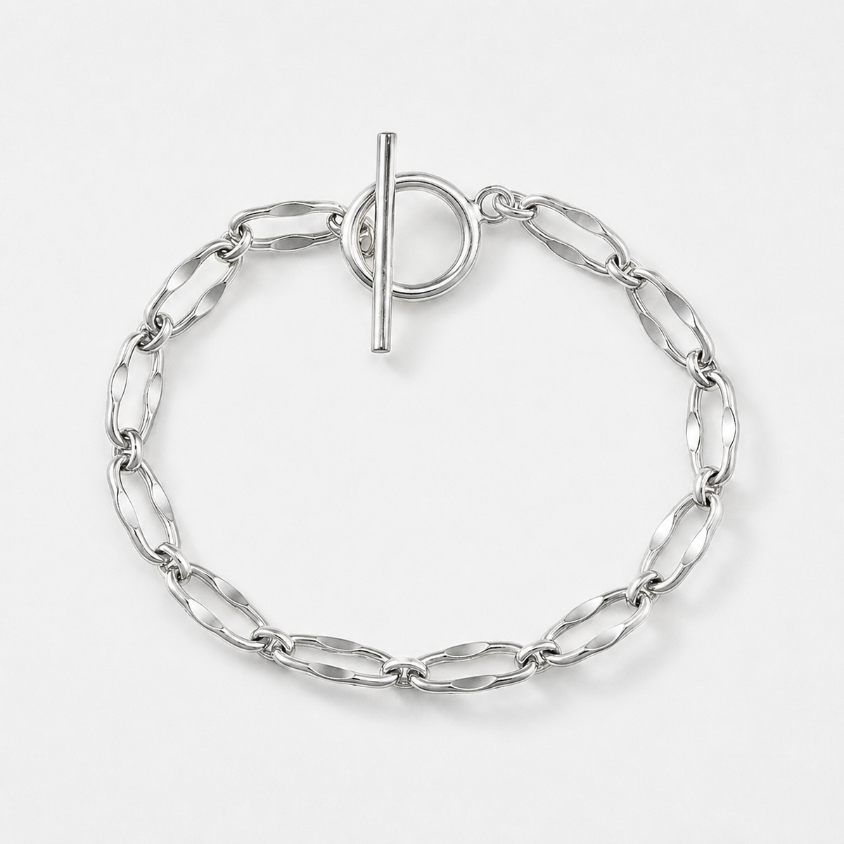 Chunky 925 Sterling Silver Curb Chain Bracelet - Silver
