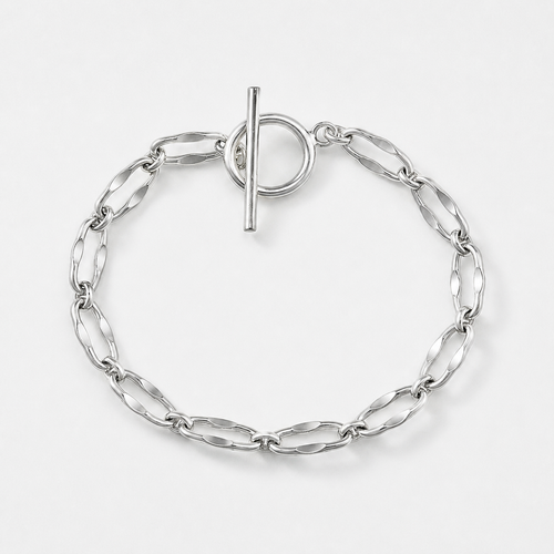 Chunky 925 Sterling Silver Curb Chain Bracelet - Silver
