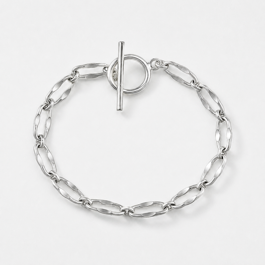 Chunky 925 Sterling Silver Curb Chain Bracelet - Silver
