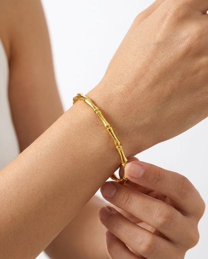 Bamboo Stackable Bangle Bracelet