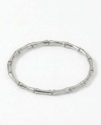 bamboo bangle bracelet in silver
