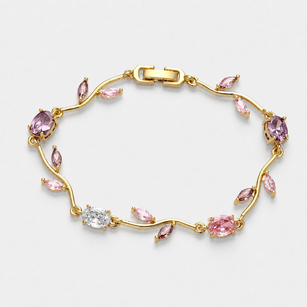 Ottilie Vine Flower Bracelet - White / Gold-plated Brass