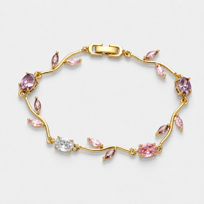 Ottilie Vine Flower Bracelet - White / Gold-plated Brass