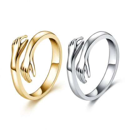 Sculptural eternal hug ring, alternative angle view