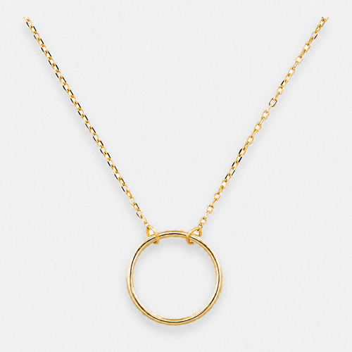 18K Gold-Plated Circle Pendant Necklace - Gold