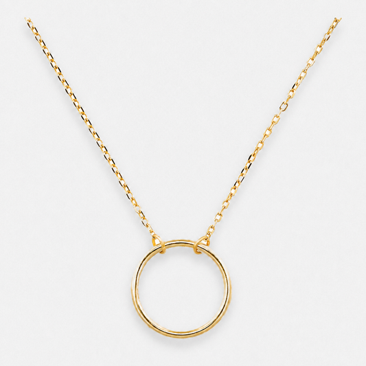 18K Gold-Plated Circle Pendant Necklace - Gold