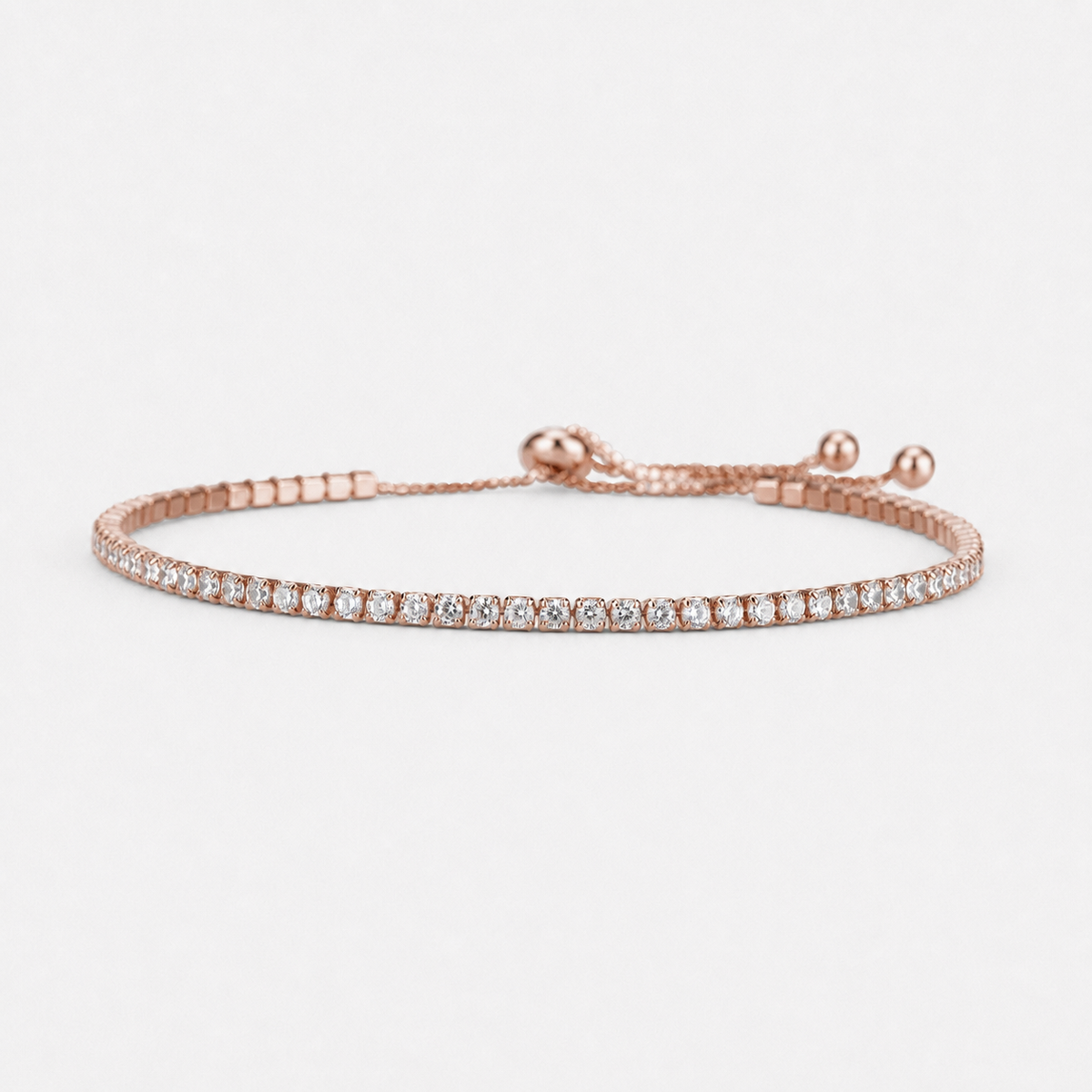 Adjustable Sapphire Tennis Bracelet - 18k Rose Gold Vermeil