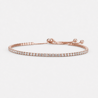 Adjustable Sapphire Tennis Bracelet - 18k Rose Gold Vermeil