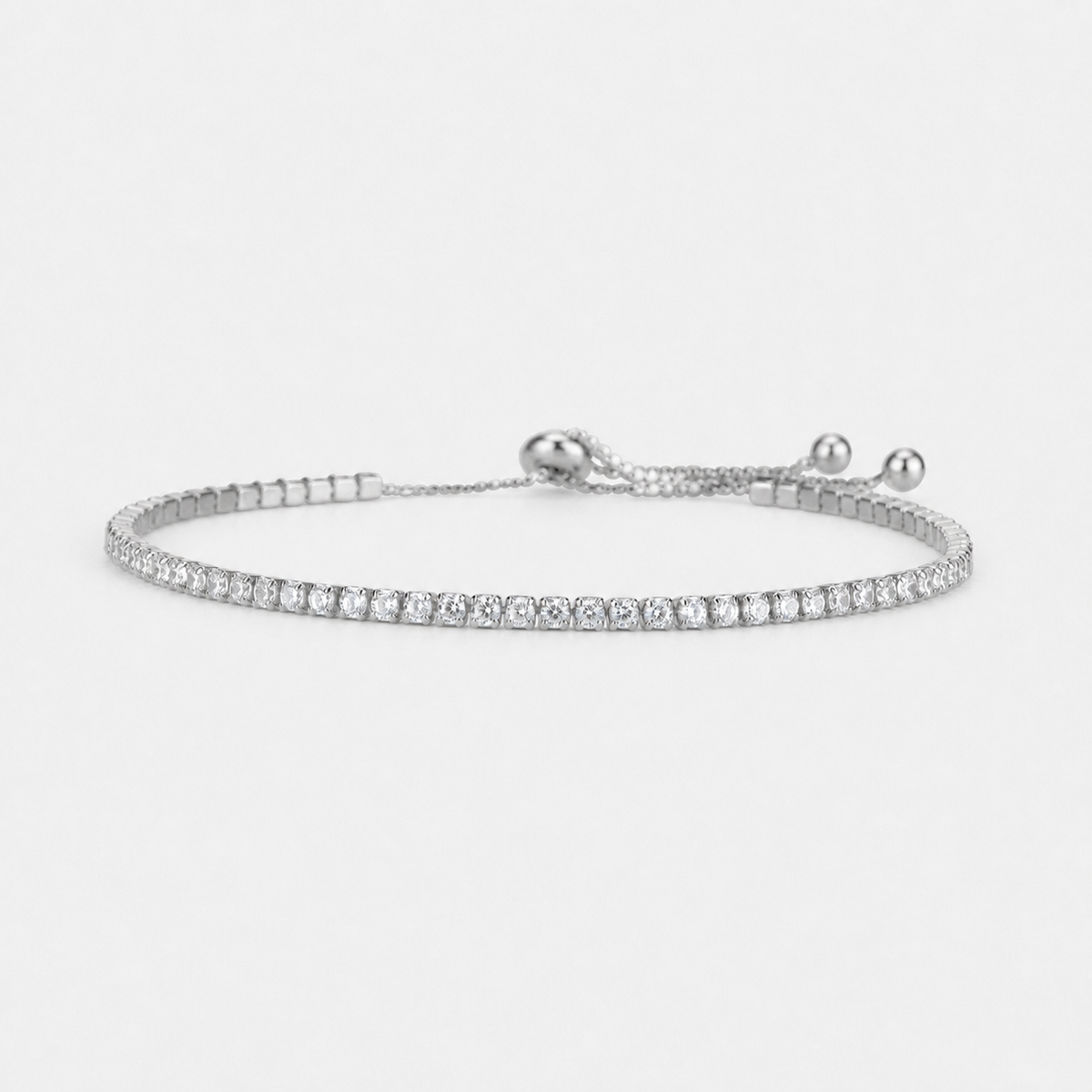 Adjustable Sapphire Tennis Bracelet - Sterling Silver